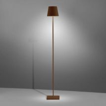 Poldina Pro l Corten wiederaufladbare und dimmbare LED-Lampe 122 cm mit Akku bis zu 12 Stunden - Zafferano