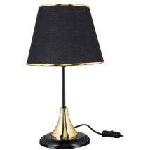Tezeta - Lampe à poser Aden en métal et abat-jour en tissu noir ASZ1632