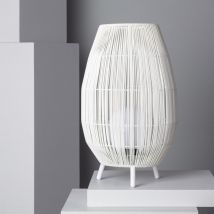 Lampe à Poser Rotin Extérieure Annecy Blanc