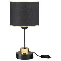 Lampe à poser en métal et abat-jour en tissu noir Arden ASZ1633
