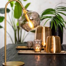 Millumine - Lampe à Poser Karel Verre Fume Bronze Antique