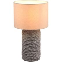Trio Lighting - Lampe à Poser Moderne Céramique Et Tissu Beige Mala