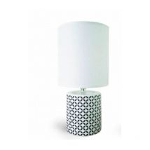 Kontarboor - Lampe à poser Noire et Blanche / Moderne / Design 'Pied Graphique' en céramique
