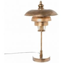 Riverdale - Lampe à poser or rétro en métal patiné 68 cm