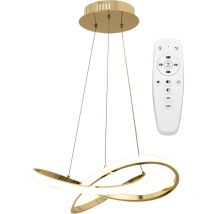 Toolight - lampe suspendue APP390-CP moderne bague or led + télécommande 1-POINTS de lumière 40W 44,5X44,5X9CM reglable
