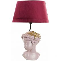 Lampe rose fillette en résine 47.5 cm