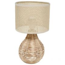 Lampe rotin abat-jour naturel