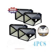 Lampe solaire 100LED IP65 étanche extérieur - 4 Pack