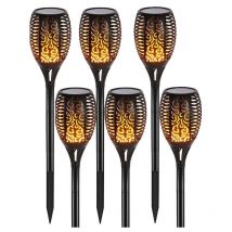 Lampe solaire 12 led 54cm Décor de jardin extérieur à lumière vacillante , 6 Pack Ouylaf