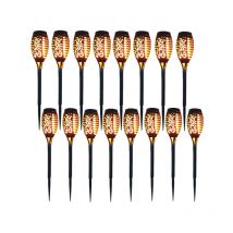 Lampe solaire 12 led 54cm Décor de jardin extérieur à lumière vacillante - 16 Pack