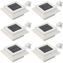 Inlife Lampe solaire à led carrée d'extérieur 6 pcs 12 cm Blanc
