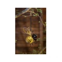 Galix - Lampe solaire Abeille 4 led blanches - 8 heures d'éclairage - Métal et verre