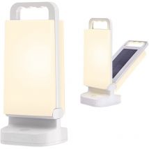 Lampe Solaire Camping Rechargeable, Lanterne Camping Réglable Luminosité Portable, Batterie Externe de Secours 4400mAh, Eclairage Camping LED Etanche