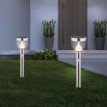 Lampe solaire de jardin avec détecteur de mouvement, lampe de chemin, lampes de jardin solaires d'extérieur avec détecteur de mouvement, 2 niveaux,