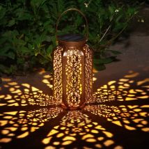 Lampe solaire de jardin, décoration en fer de Cour