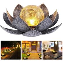 lampe solaire d'extérieur, fleur de lotus lanterne solaire avec des effets lumineux blanc chaud lumineux, IP44 étanche lampes solaires de jardin pour