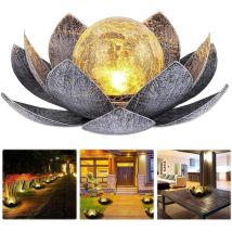 Treetalk - Lampe solaire d'extérieur, fleur de lotus lanterne solaire avec des effets lumineux blanc chaud lumineux, IP44 étanche lampes solaires de