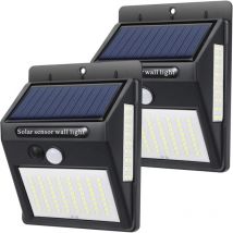 Lampe solaire d'extérieur, détecteur de mouvement, 3 modes [2 packs de 144 leds] étanche sans fil