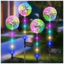 Lampe Solaire Exterieur, 4 Pièces Lampe Solaire Pissenlit avec Changement de Couleur led, Étanche Lampe Solaire Exterieur Jardin pour Pelouse,