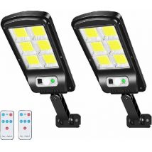 Lampe Solaire Extérieur, 6000LM led Réverbères Lumière Solaire Projecteur Détecteur de Mouvement 3 Modes IP67 étanche pour Jardin, Garage, Cour,