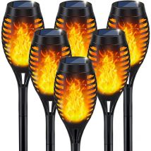Lampe Solaire Exterieur, 6Pack Torche Solaire Exterieur Jardin , pour Decoration Jardin Exterieur Eclairage