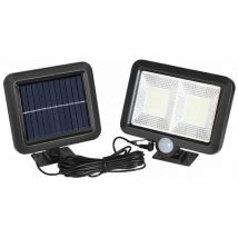 Lampe Solaire Exterieur Detecteur de Mouvement, led Spot Solaire Exterieur, Étanche IP65 Angle d'éclairage de 120°, Lumière Solaire avec Câble de 5M