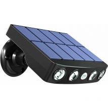 Lampe solaire extérieur étanche orientable avec détecteur de mouvement - Panneau a recharge rapide Haute Qualité - 4 Leds cob Blanc froid