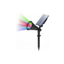 Lampe Solaire Extérieur, Solaire Projecteur avec 4 couleurs changeantes, Extérieur sans Fil Etanche IP65 Lampe Jardin avec 180° Réglable Spot Solaire