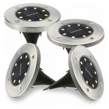 4 lampes solaires d'extérieur 8 leds pour spot de sol jardin