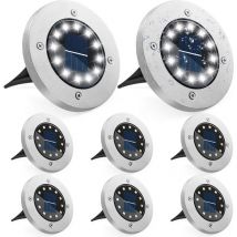 Lampe Solaire Jardin, 4 Piècfr 16 led Lumière Solaire Extérieure Au Sol Imperméable Spot Encastrer Acier Inoxydable pour Chemin Terrace Cour