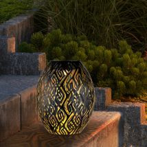 Lampe solaire lampe solaire lampe de jardin enfichable, affichage de la lumière de la batterie sur piquet de terre résistant aux intempéries, métal
