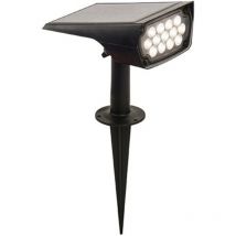 Lampe Piquet Solaire Carré LED 2W 160lm 120° Étanche IP65 313mm Noir - Blanc Chaud 3000K