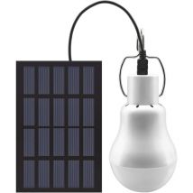 Lampe Solaire Portable à Ampoule led à énergie Solaire avec Panneau Solaire pour jardin, terrasse, intérieur, extérieur, randonnée, camping, tente,