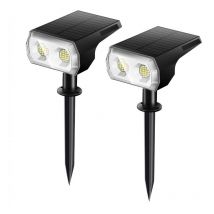 Lampe solaire Solar Garden Lights Outdoor Spotlights, rgb Color Changing Solar Powered Landscape Spot Lights, IP65 Waterproof, Auto On/Off Outdoor
