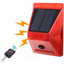 Lampe Solaire stroboscopique avec détecteur de Mouvement Achort IP65 étanche LED détecteur de Alarme Solaire avec télécommande, 129db Sound Security