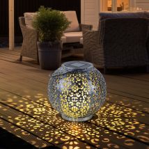 Lampe solaire Lampe à suspendre Décoration de jardin LED Jardin ronde Lampe d'extérieur Table Lampe à suspendre au design sphérique, plastique noir