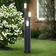 Etc-shop - Lampe sur pied d'extérieur Lampe sur pied de jardin en acier inoxydable anthracite Spot de terrasse à 3 piliers dans un ensemble