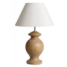Decoration D ’ Autrefois - Lampe Sur Pied En Bois Naturel Et Lin H84 - Marron - Interior's