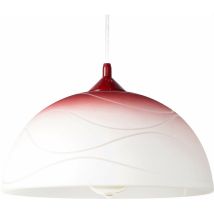 Suspension d'intérieur au design vintage blanc rouge ø 30 cm parfaite pour la cuisine et le salon - Rouge, blanc