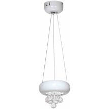 LUX – Lampe suspendue LED BIANCO 861 – 15 cm – 60-100 cm – Métal, Cristaux – 4000 K, 420 lumens
