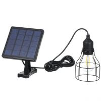 Decdeal - Lampe suspendue à énergie solaire E27, lampe d'extérieur, lumière sensible, résistance à l'eau IP65, pour jardin, cour, patio, balcon,
