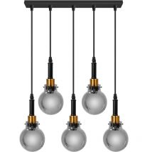 Toolight - lampe suspendue APP1126-5CP noir or métal E14 5-POINTS de lumière