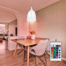 Spot-light - Lampe suspendue de salon à télécommande d'éclairage pendulaire dimmable dans un ensemble comprenant des ampoules led rvb