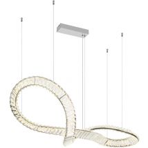 Lampe suspendue en cristal à LED avec télécommande à intensité variable CCT chromée