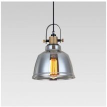 Kosilum - Lampe suspendue industrielle verre fumé - Linz