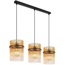 Globo - Lampe suspendue lampe à manger lumière verre plafonnier à 3 lampes ambre