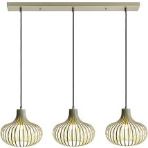 Suspension Lampe Suspendue Lampe De Table À Manger À 3 Ampoules Lampe De Salon Crème Sable 150 Cm