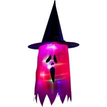 Decdeal - Lampe suspendue led en forme de fantôme pour Halloween, alimentée par batterie, lumière fantôme colorée pour fête d'Halloween, bar,