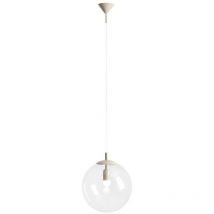 Licht-erlebnisse - Lampe suspendue métal verre 30 cm de large h : max 200 cm beige E27 abat-jour boule rond moderne.