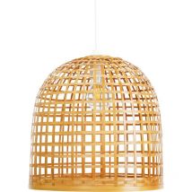 Privatefloor - Lustre de plafond en bambou - Suspension de style Boho Bali - Thi Bois naturel